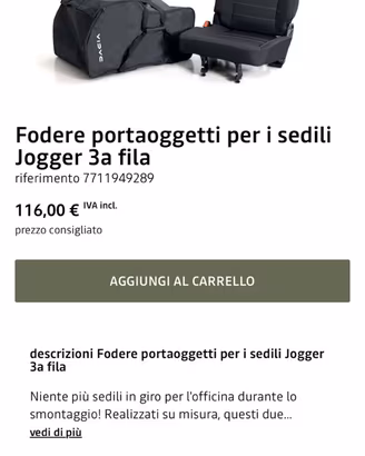 Porta sedili 7 fila Dacia Jogger