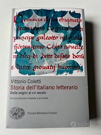 Libro Coletti Storia italiano letterario Nuovo