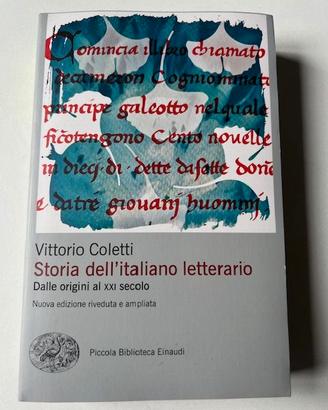 Libro Coletti Storia italiano letterario Nuovo