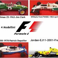 Stock 4 Quattro Modellini Formula Uno F1