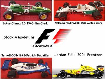 Stock 4 Quattro Modellini Formula Uno F1