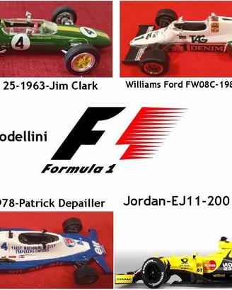 Stock 4 Quattro Modellini Formula Uno F1
