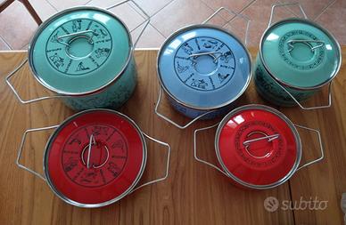 Set di 5 pentole Siltal Anni 70 - Serie Egizia