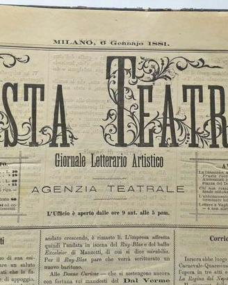 FRUSTA TEATRALE giornale letterario artistico 1881