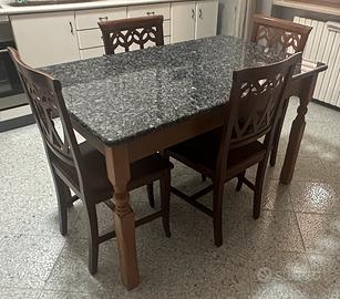 Tavolo soggiorno cucina completo con 4 sedie