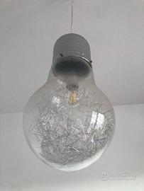 Lampadario Bombilla in cristallo trasparente