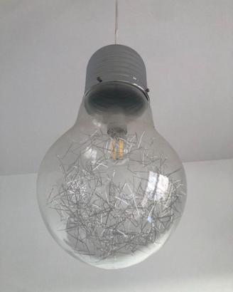 Lampadario Bombilla in cristallo trasparente