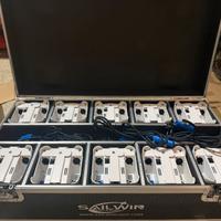 10 Fari a batteria rgbwa uv + baule ricaricabile