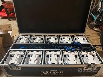 10 Fari a batteria rgbwa uv + baule ricaricabile