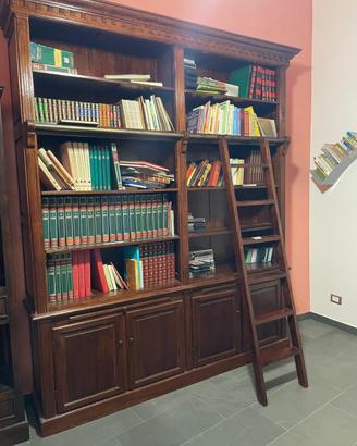 Libreria antica legno massello 2 citate con scala