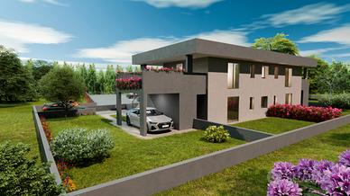 Appartamento bicamere con terrazza in villa