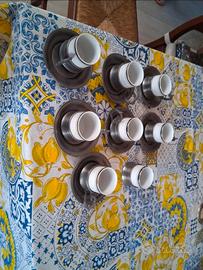 Set Tazzine Caffè KAHLA Vintage - Porcellana e Pel
