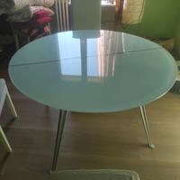 Tavolo rotondo in vetro temperato satinato