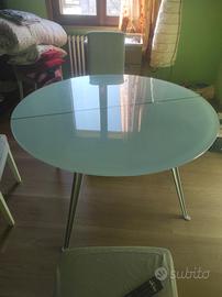 Tavolo rotondo in vetro temperato satinato