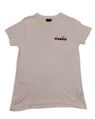 T-shirt Diadora maglietta cotone bianco 13 anni XS