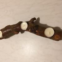 Centrotavola natalizio tronchetto con lumini