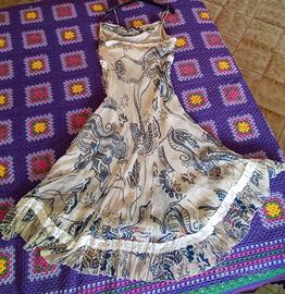 Abito lungo da sera, 100% seta, marca 'Occhi Neri'