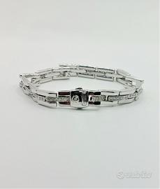 Bracciale oro 18 kt e brillanti scritta Chimento