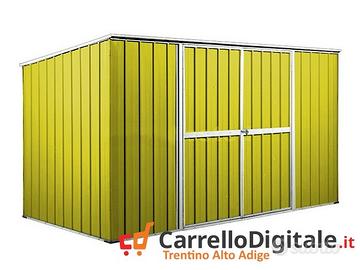 Casetta giardino in Acciaio 345x186cm 6mq giallo