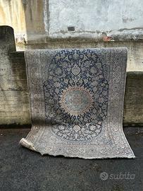 Tappeto persiano blu e avorio 192x293