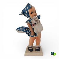 SCULTURA BIMBA CON CANE - G. MOLLICA