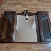 Mobiletto bagno con specchio, luce e ante