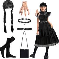 Costume Mercoled' Addams + accessori Cosplay 140cm