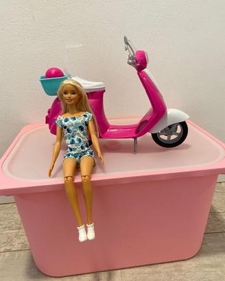 Barbie Scooter Rosa e Bianco