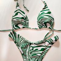 bikini verde/bianco shein