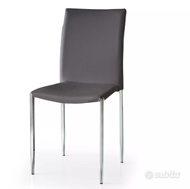 Sedia in Ecopelle con Struttura in Metallo