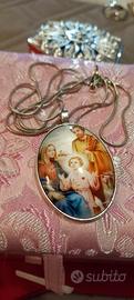 Collana in Argento 925 opaco  con pendente sacro