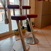 Sgabelli acciaio e pelle coppia