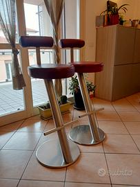 Sgabelli acciaio e pelle coppia