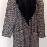 Cappotto vintage anni 50 collo in finta pelliccia 