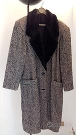 Cappotto vintage anni 50 collo in finta pelliccia 