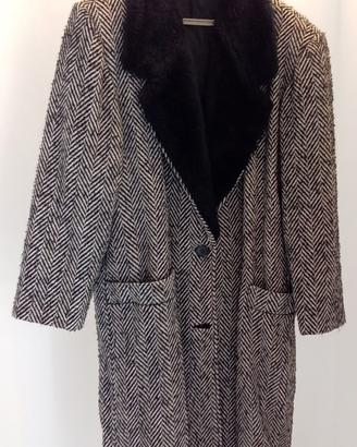 Cappotto vintage anni 50 collo in finta pelliccia 
