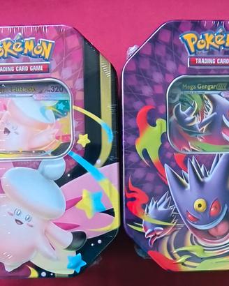 Pokémon TCG tin set Mega Gengar ex & Mega Clefable