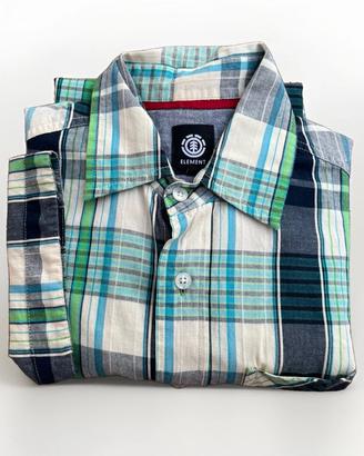 Camicia Quadretti Blu Verde Uomo XS Element