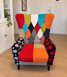Poltrona patchwork colorata