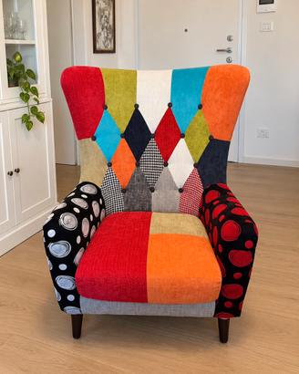 Poltrona patchwork colorata