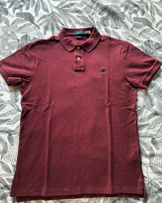 Polo ralph lauren cotone slim bordeaux