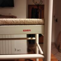 Sedia legno bianca veneziana con seduta in paglia 