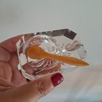 Saliera antica in cristallo con cucchiaino