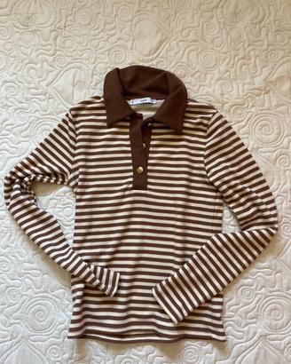 Maglietta a righe maniche lunghe Mango EUR S