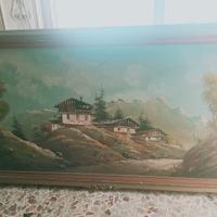 quadro a olio paesaggio pittore taverna