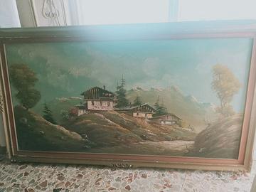 quadro a olio paesaggio pittore taverna