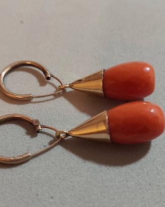Orecchini oro corallo