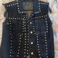 Gilet jeans nero borchiato – Gio Cellini Exclusive