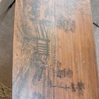 tavolino vintage legno e acciaio