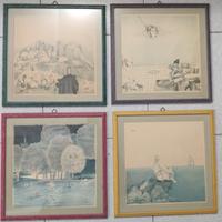 Serie di 4 quadri arte moderna dim 30x30 cm
